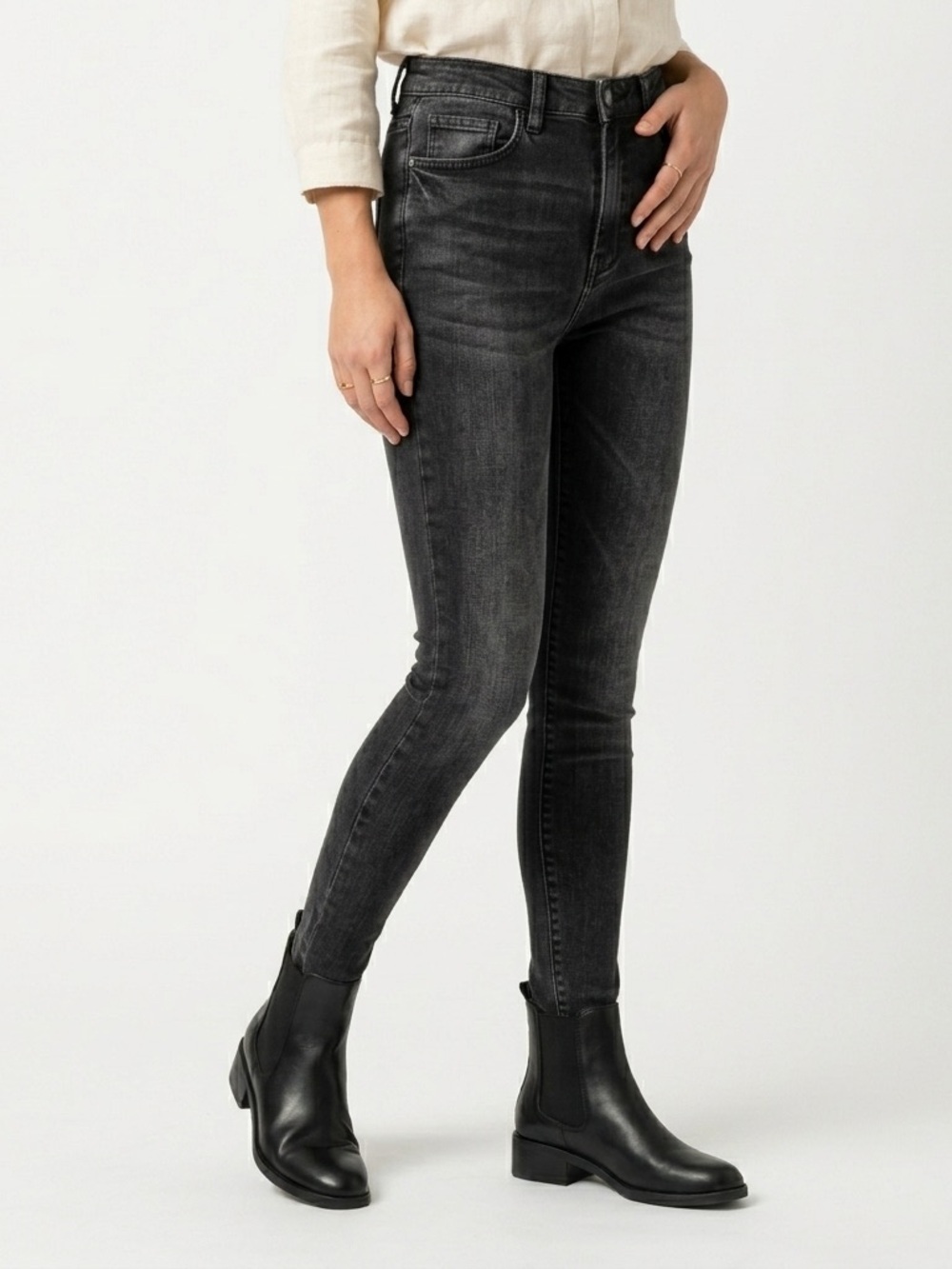 DU/ER Performance Denim High Rise Skinny Black Tencel Jean 29x31